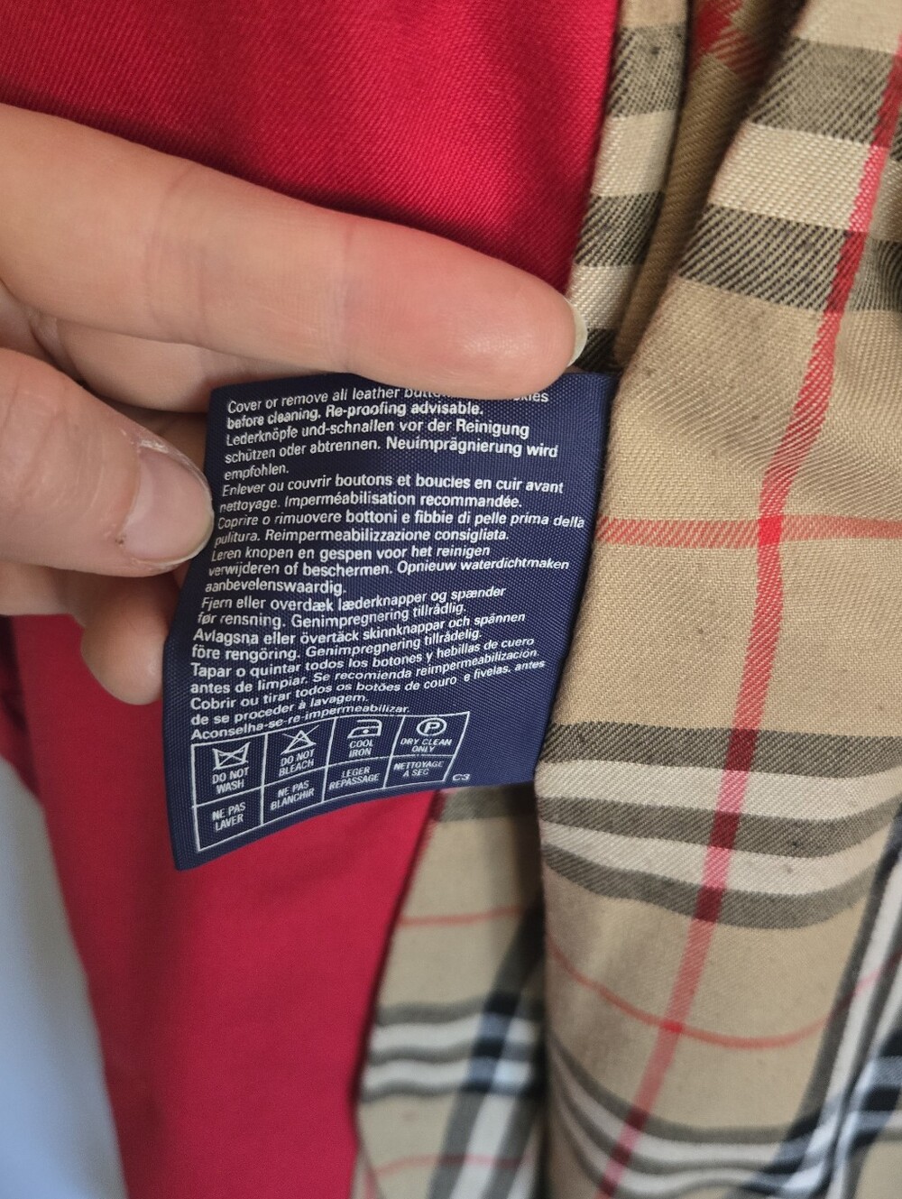 vintage red Burberry Gabardine Double Breasted Plaid Lining trench coat - Picture 6 of 14